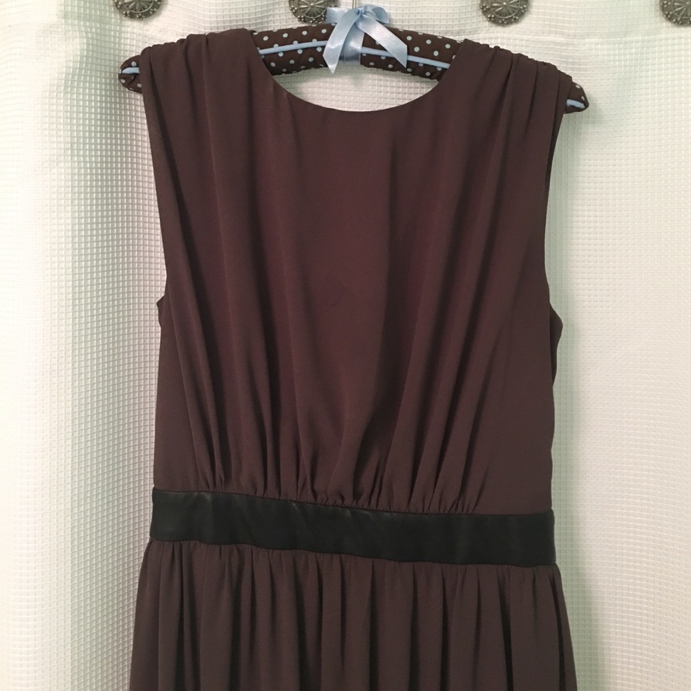 LULU'S Deep Purple and Leather trim formal dress